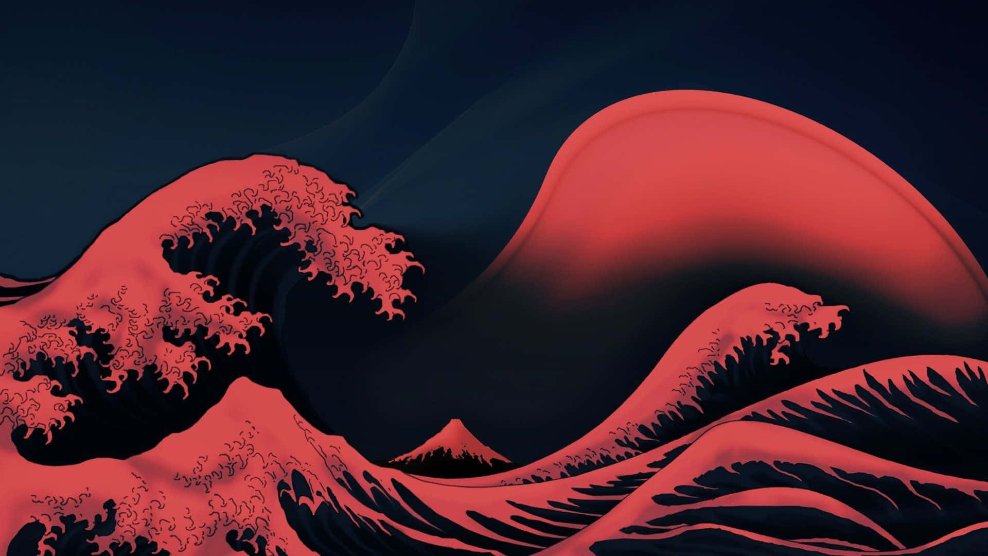 红色波浪 PC 壁纸