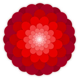 红色渐变花朵插图 壁纸