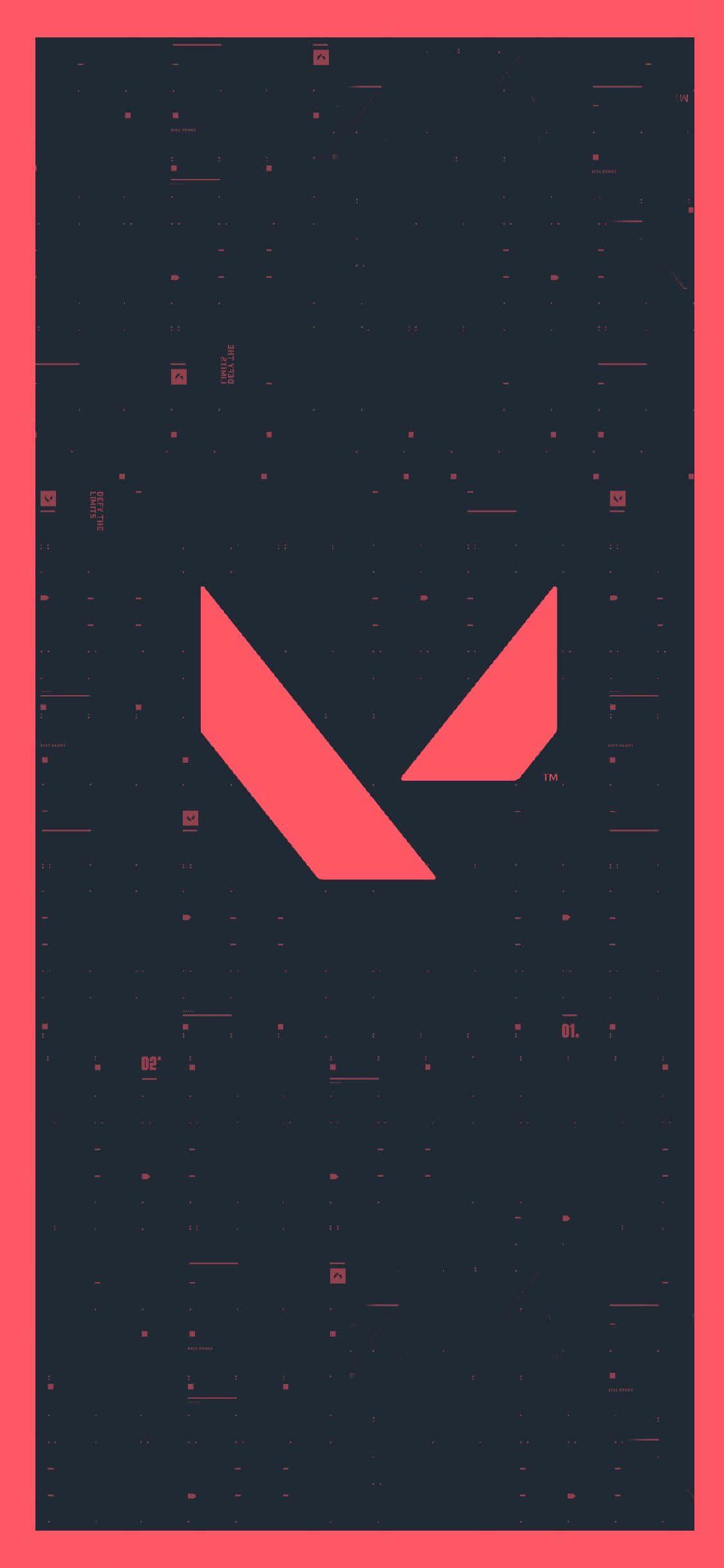 红色边框《Valorant》标志 iPhone X 背景 壁纸