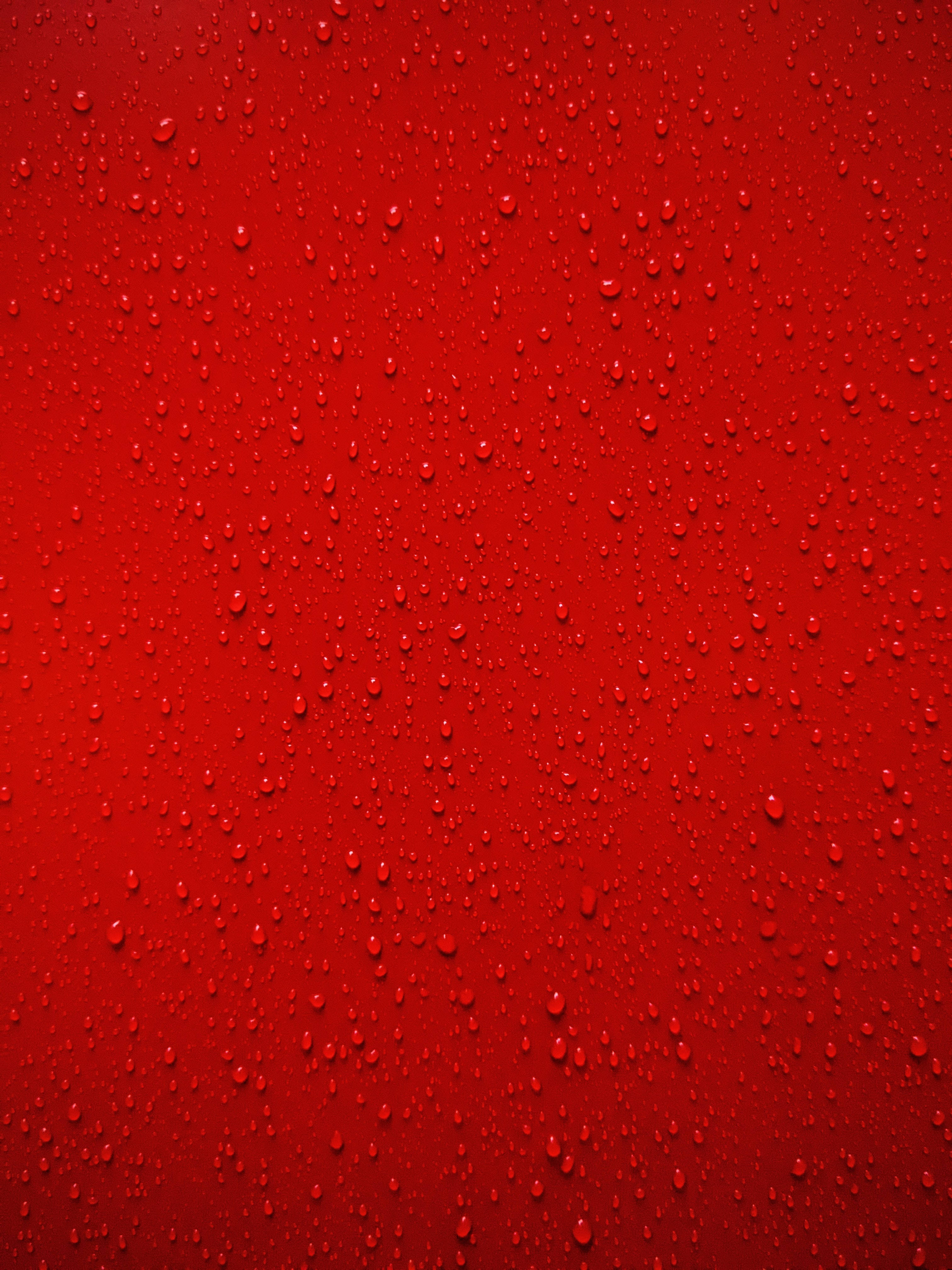 红色雨滴美学图案 壁纸