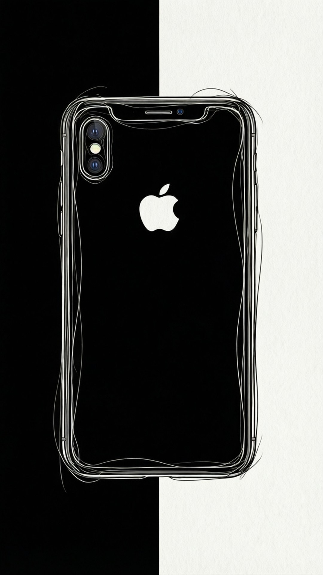 线条艺术 iPhone XR 壁纸