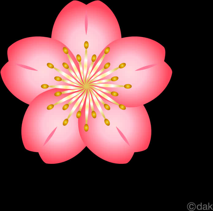 绚烂樱花插画 壁纸