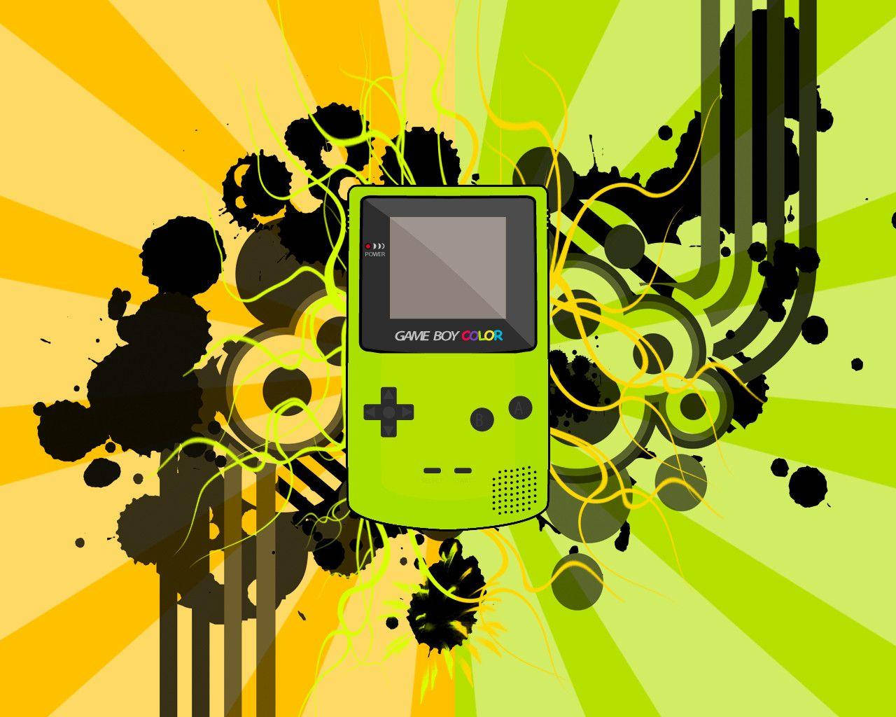 绿色Game Boy Color抽象艺术 壁纸