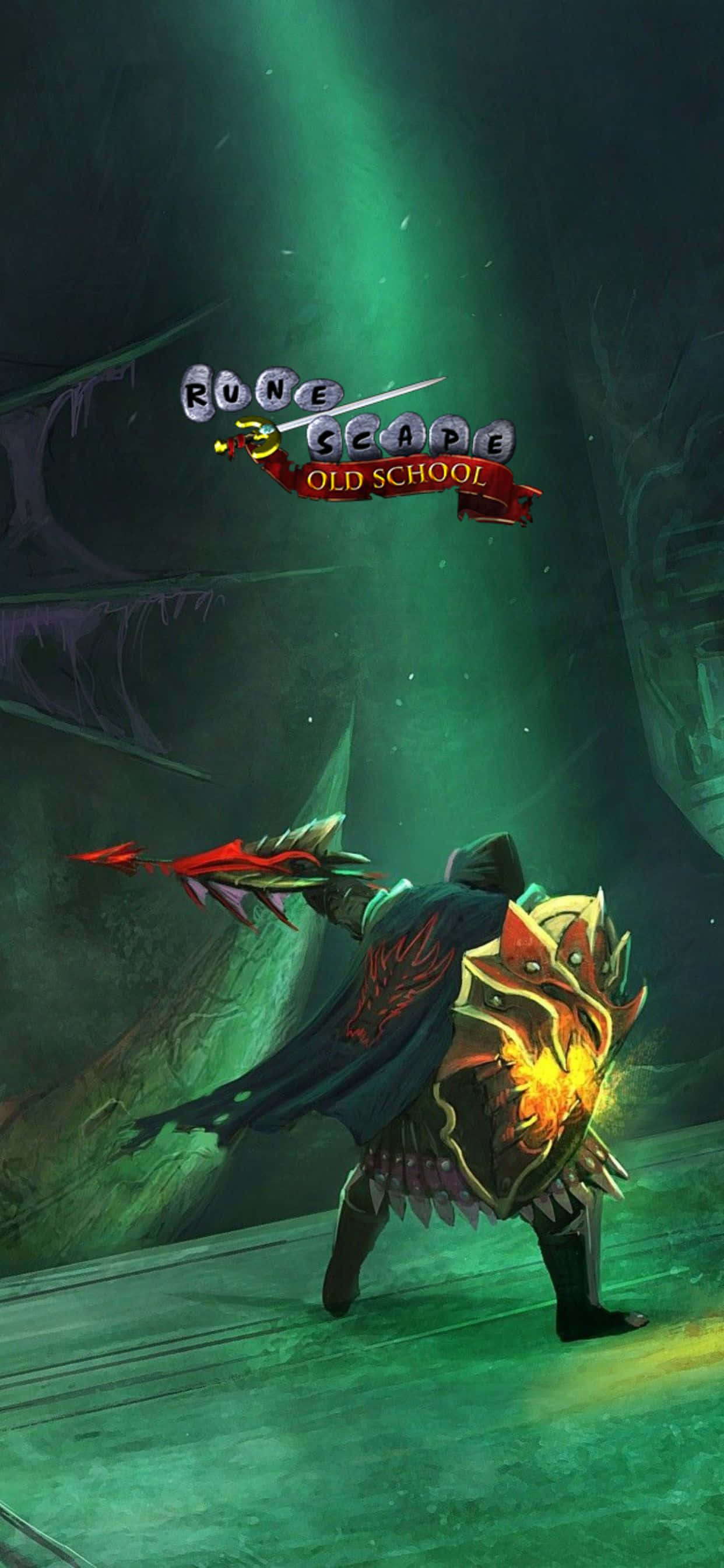绿色主屏幕 iPhone XS Max Runescape 旧版背景 壁纸