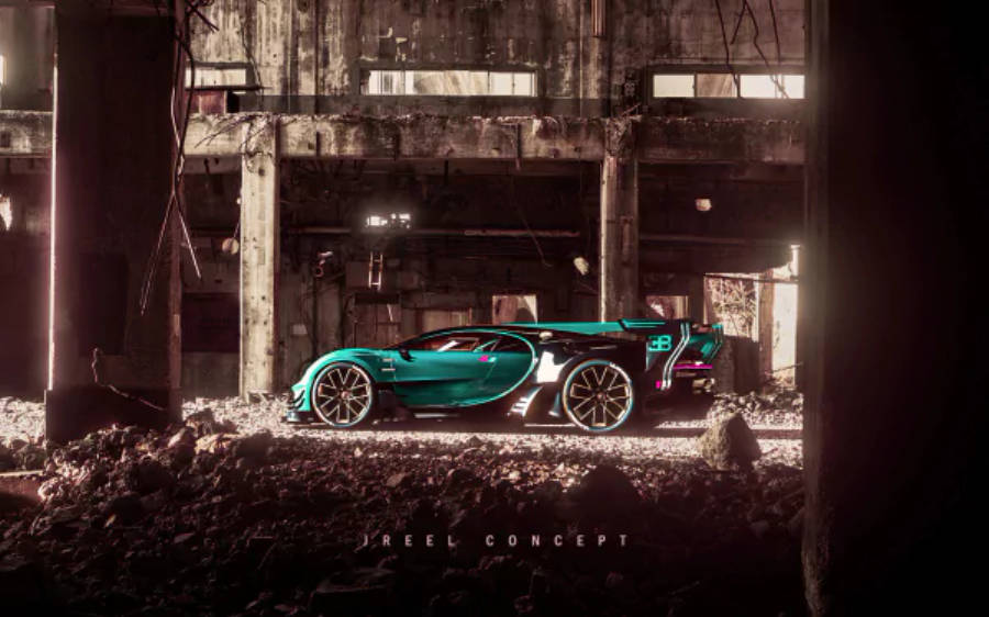 绿色布加迪Chiron 4K 壁纸
