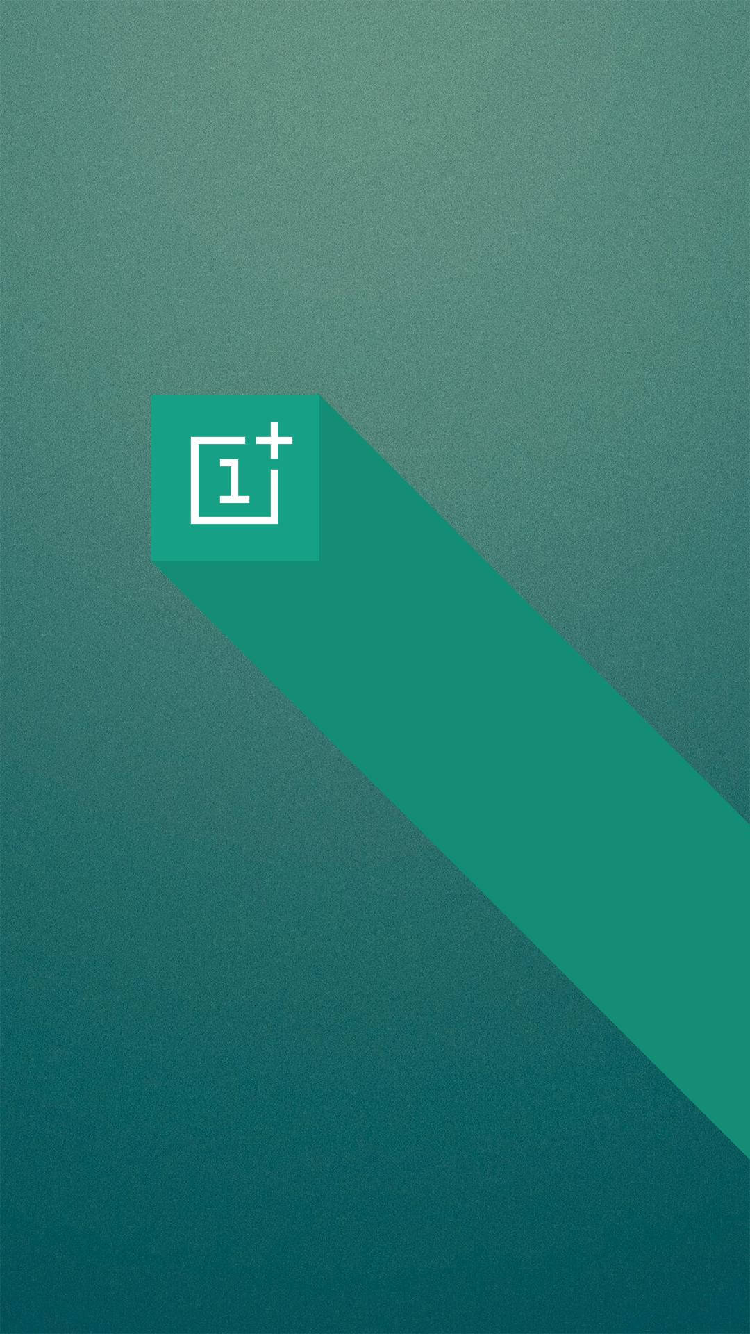 绿色立方体上的OnePlus标志 壁纸