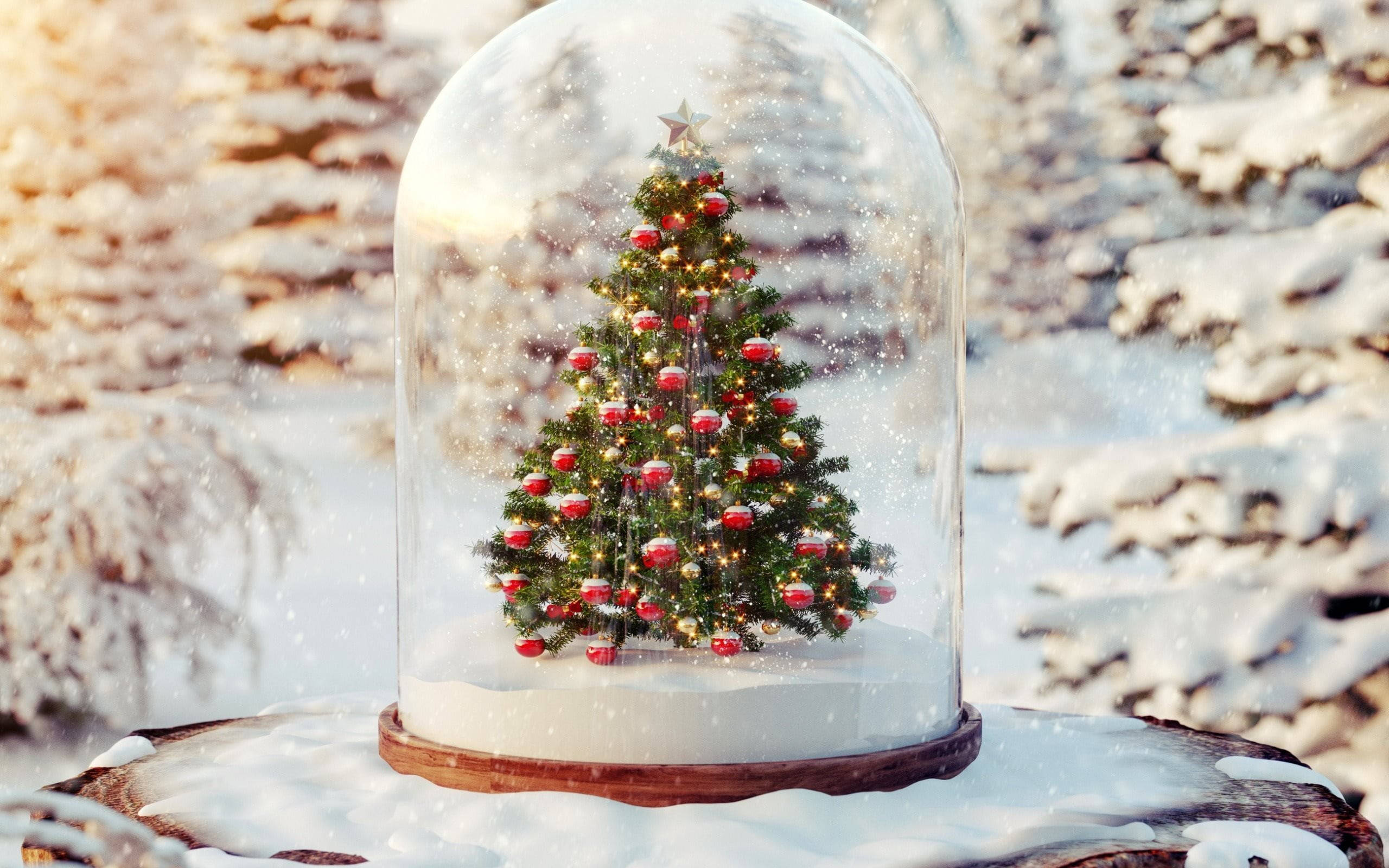 美丽圣诞雪球 壁纸