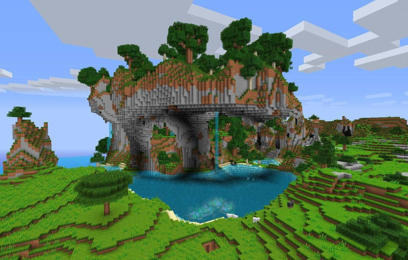 美丽的Minecraft高空森林 壁纸