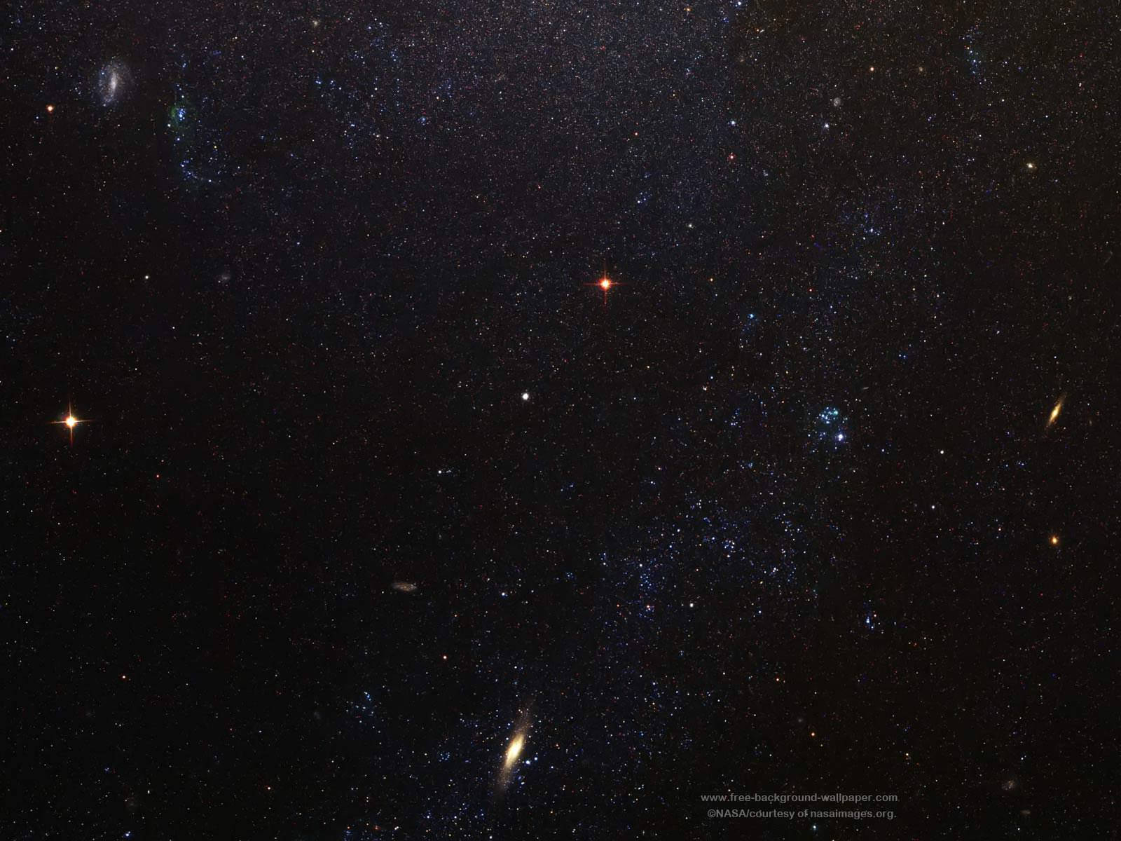 1600x1200 螺旋星系与星星背景 星星壁纸
