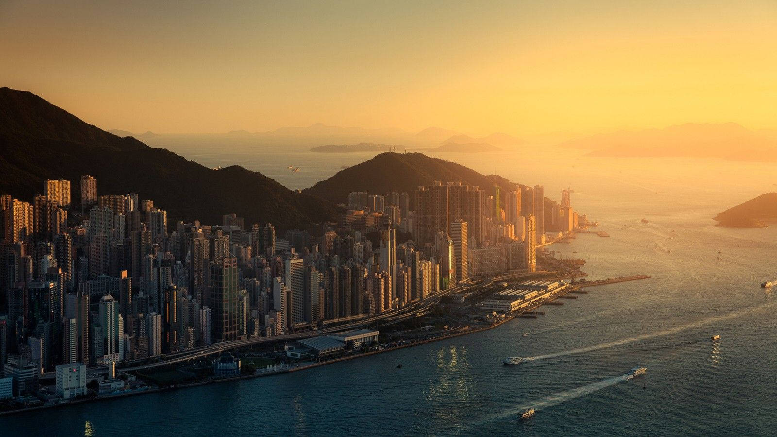 美丽的香港天际线 壁纸