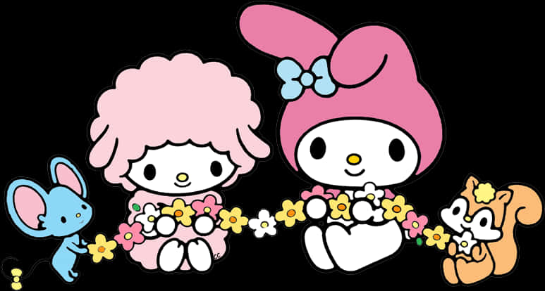 美乐蒂与伙伴花环 壁纸