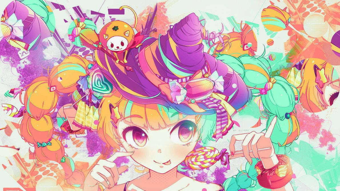 卡哇伊女巫享用甜点壁纸