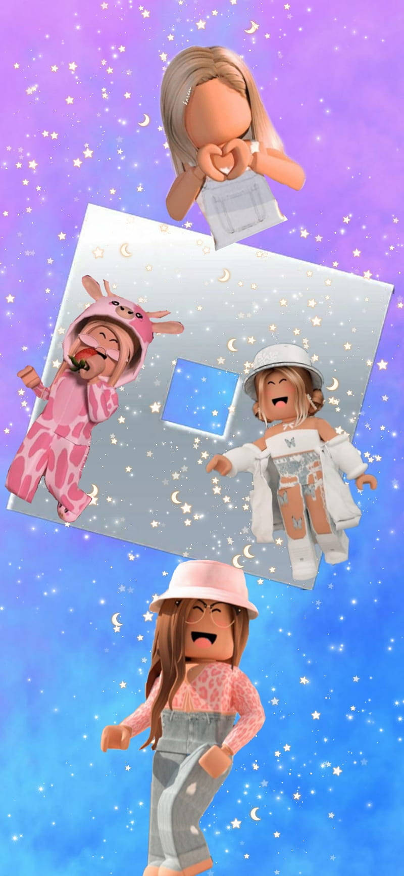 美学Roblox女孩拼贴画 壁纸