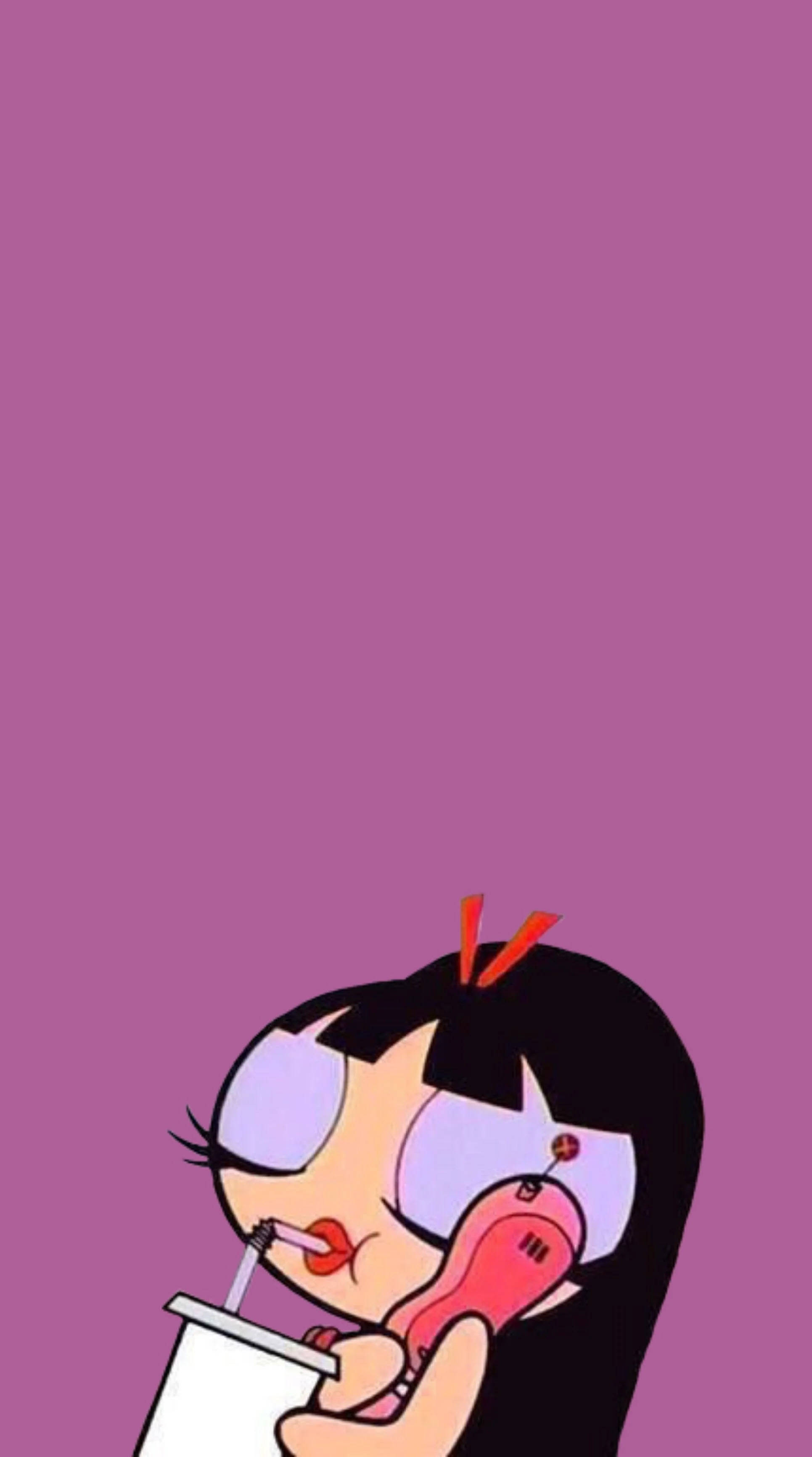 美学卡通风格泡泡糖女孩 壁纸