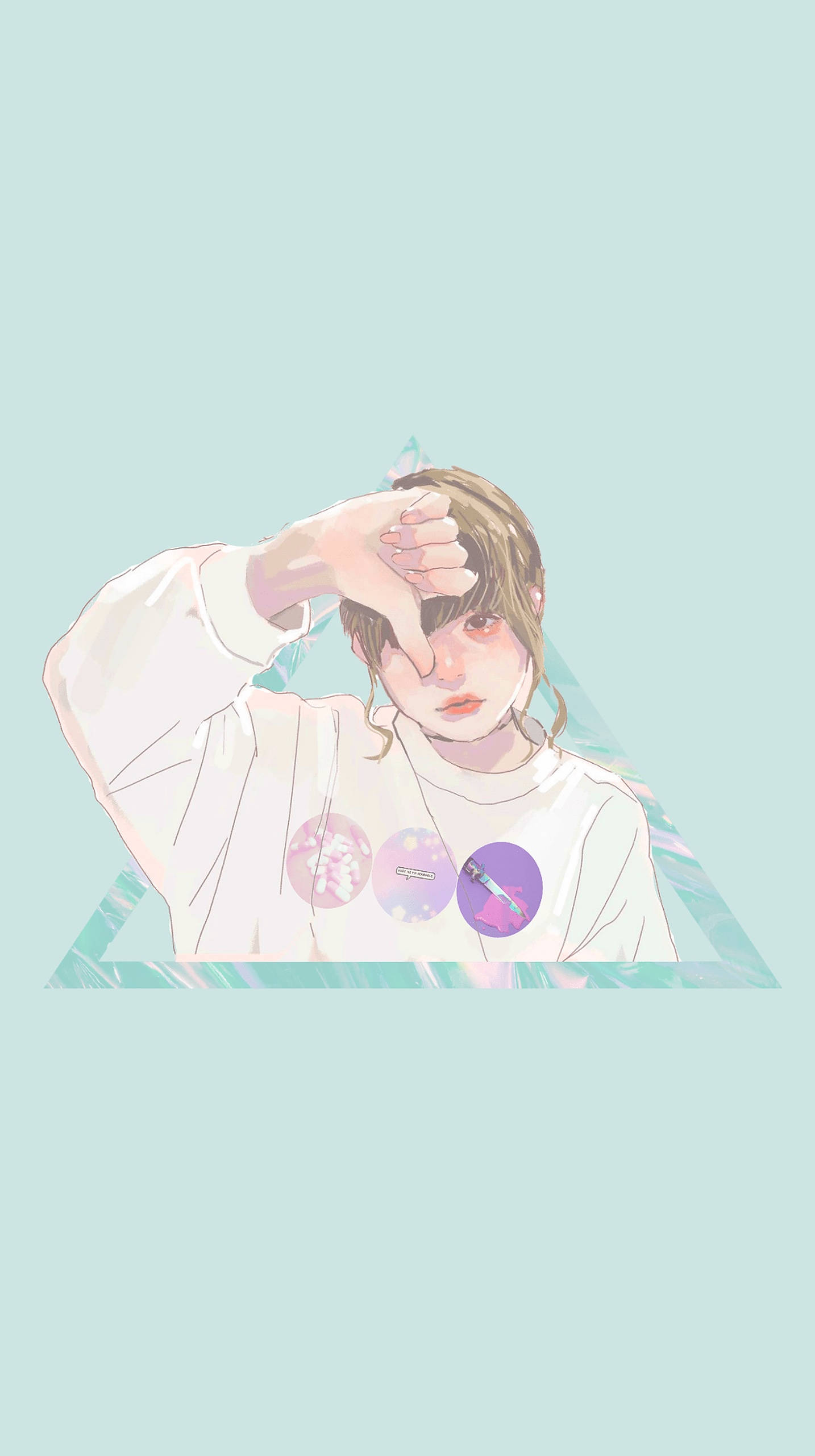 美学少女倒竖拇指 壁纸