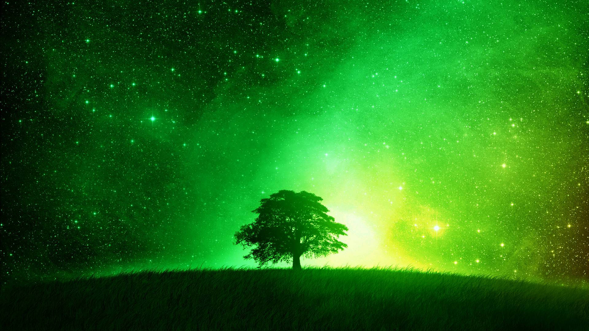 翠绿星空 壁纸