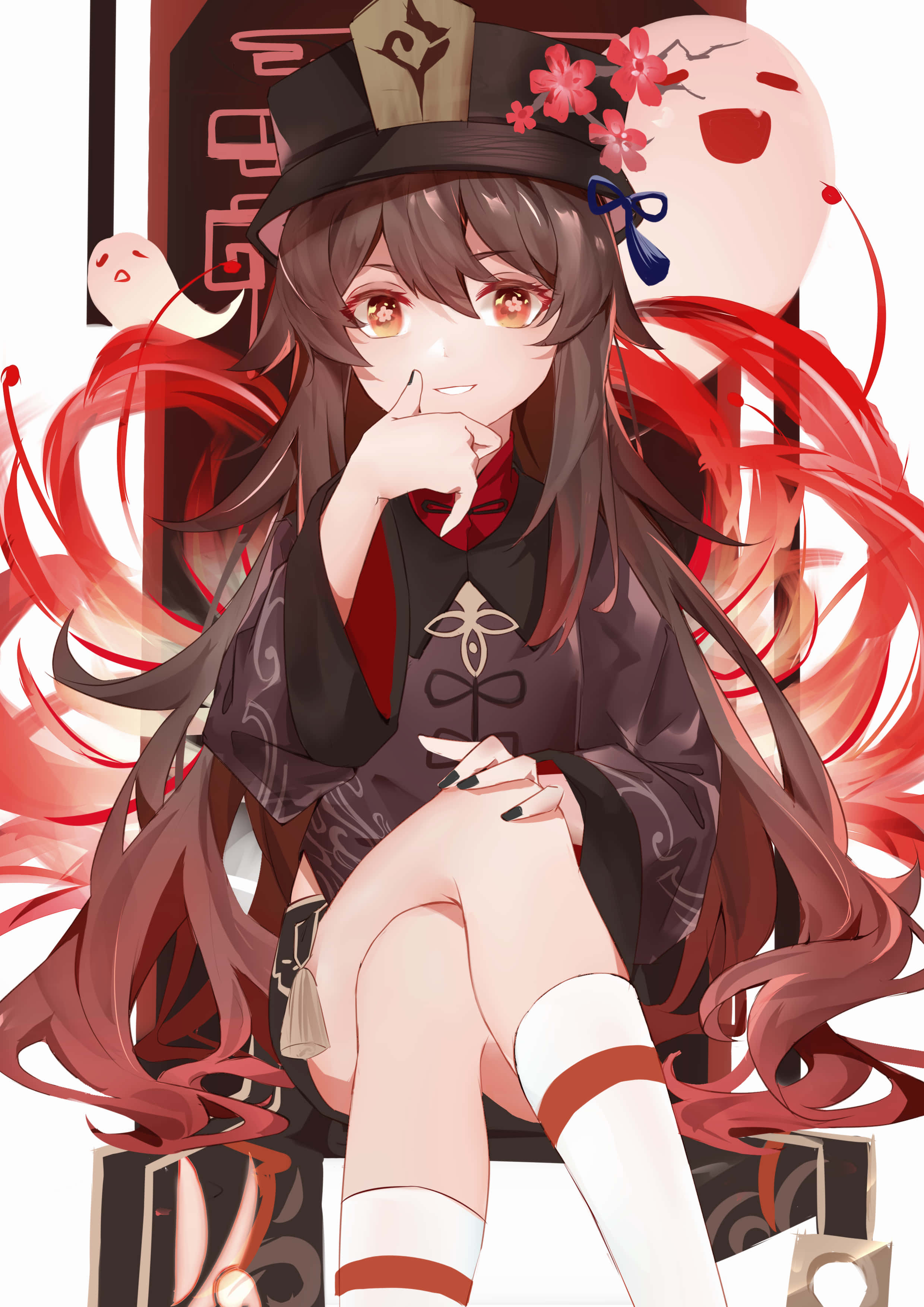 胡桃头像沉思 壁纸