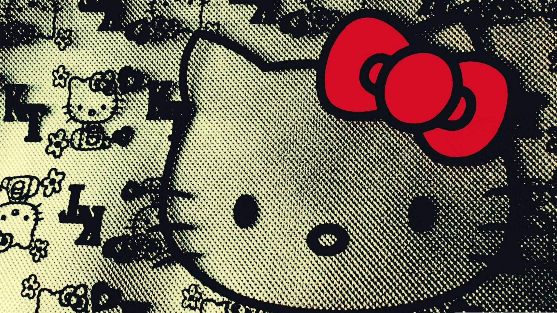 艺术黑调Hello Kitty壁纸 壁纸