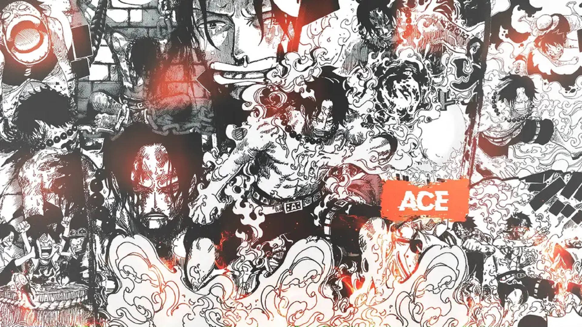 艾斯与路飞漫画分镜 壁纸