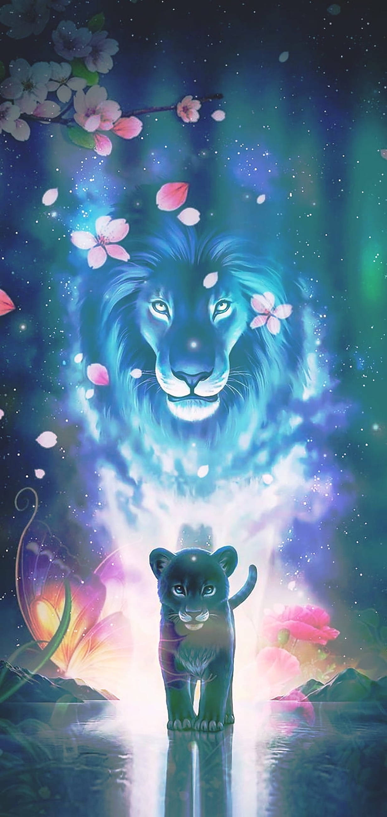 花漾银河狮子王艺术壁纸 壁纸
