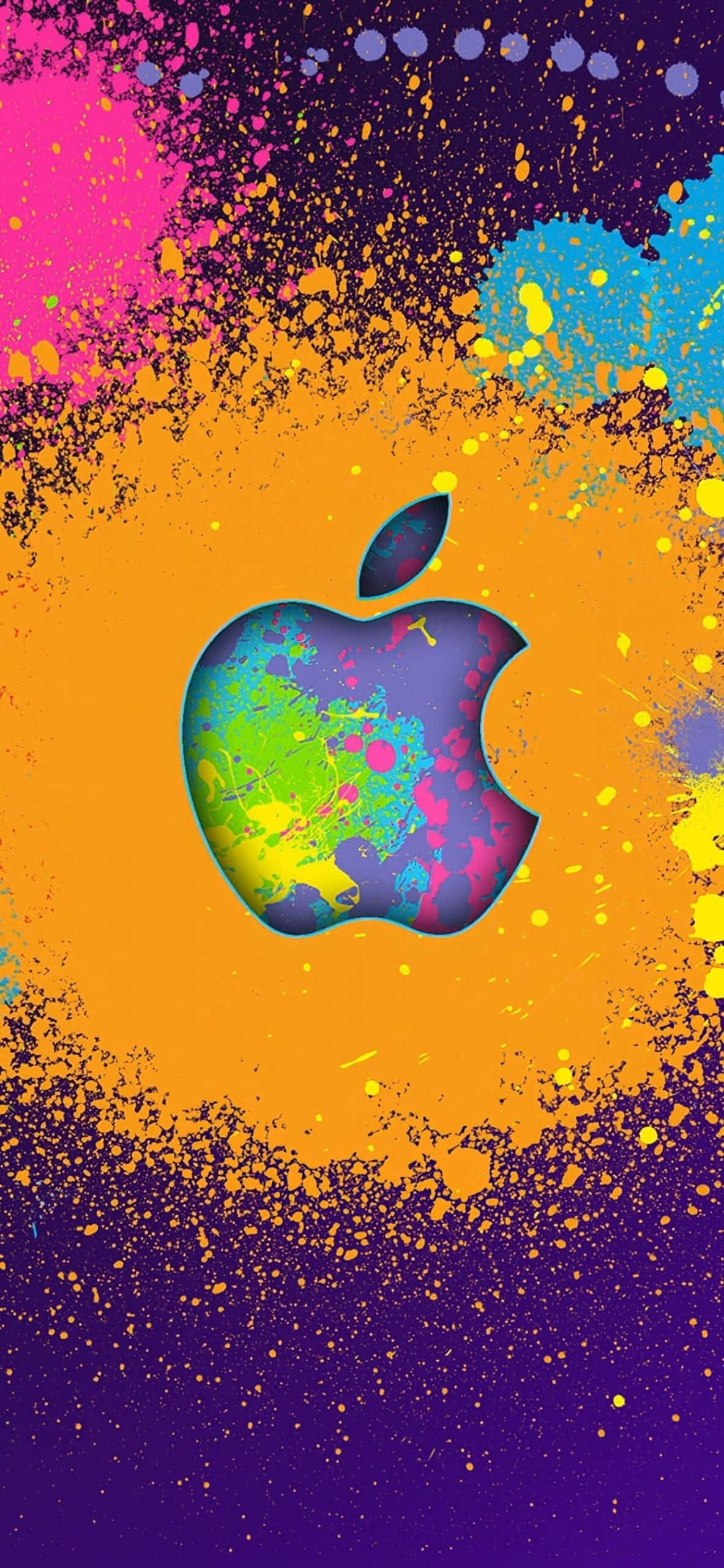 苹果Logo油漆飞溅 iPhone XS 壁纸