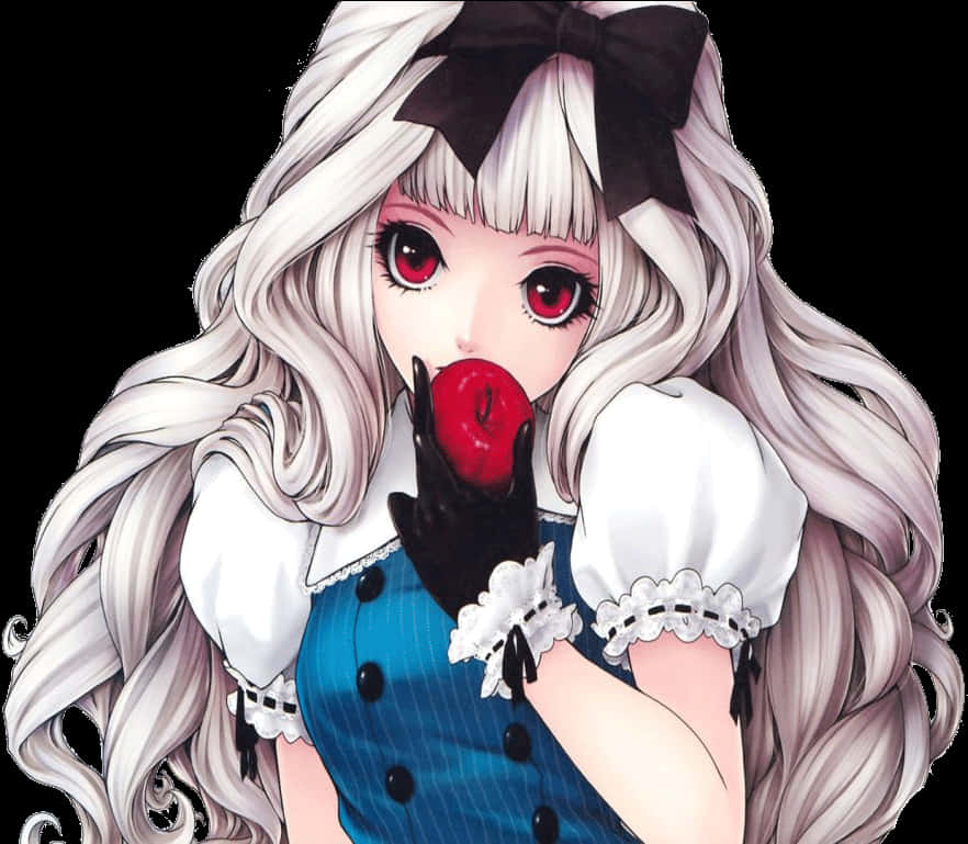苹果动漫少女 壁纸