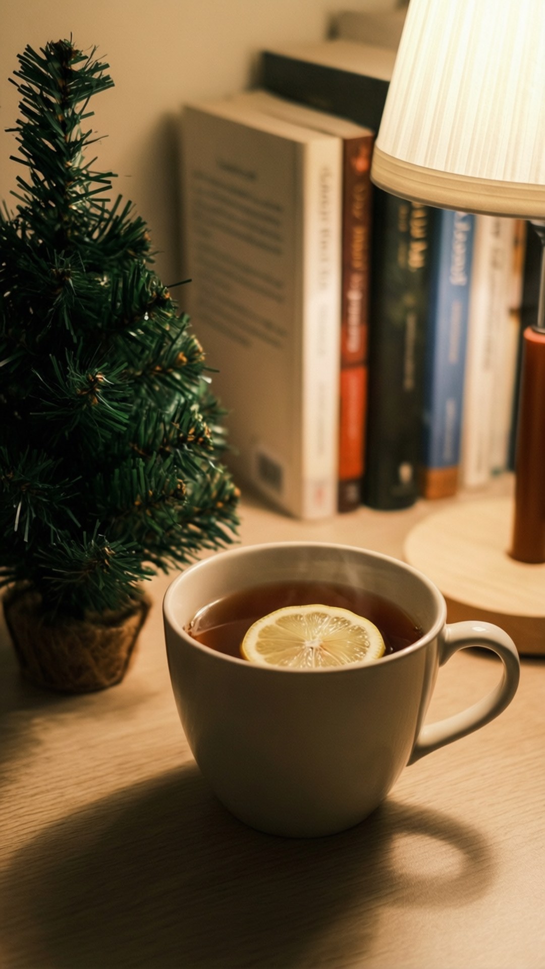 茶与小圣诞树 壁纸