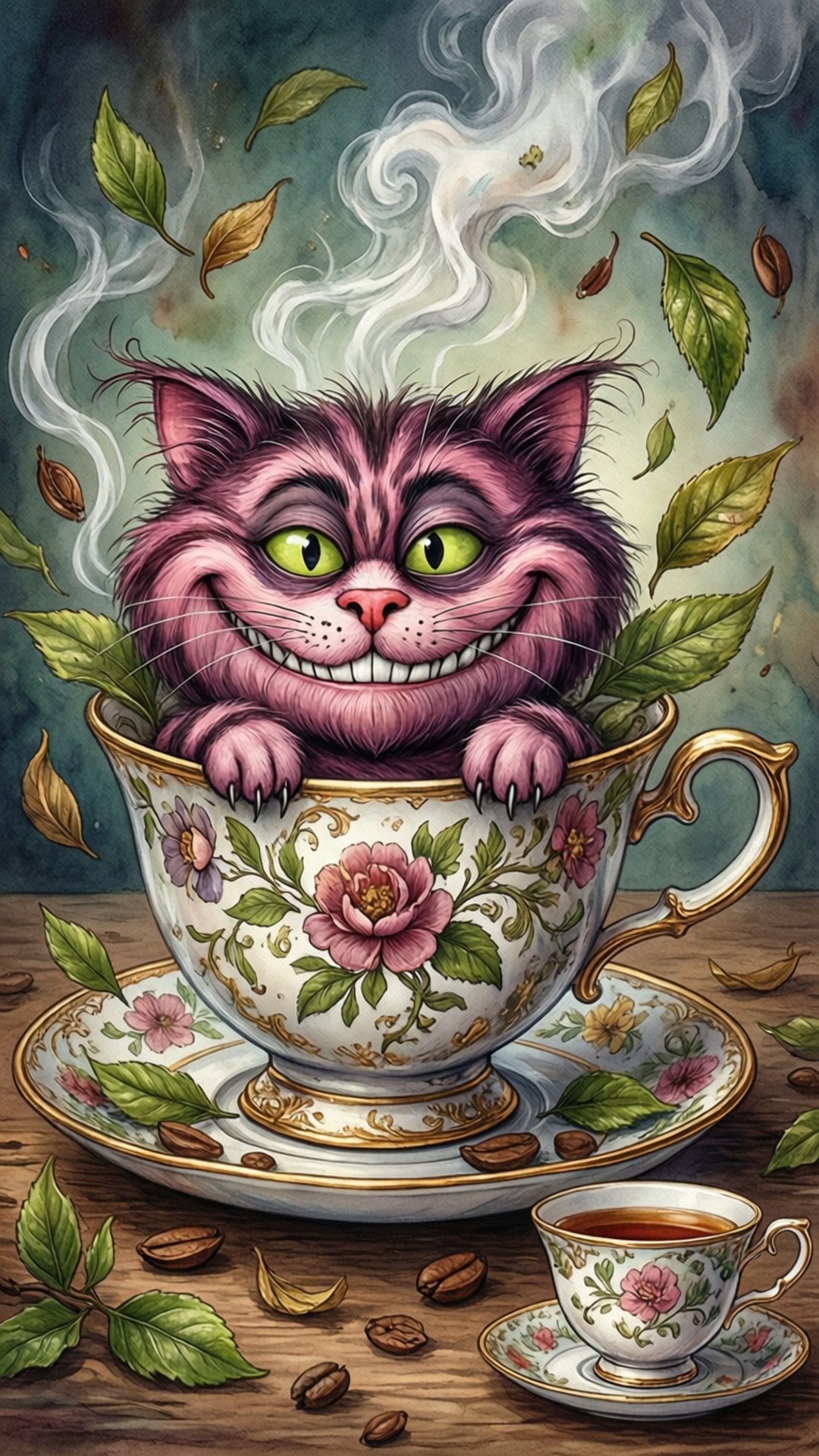 茶杯里的柴郡猫 壁纸