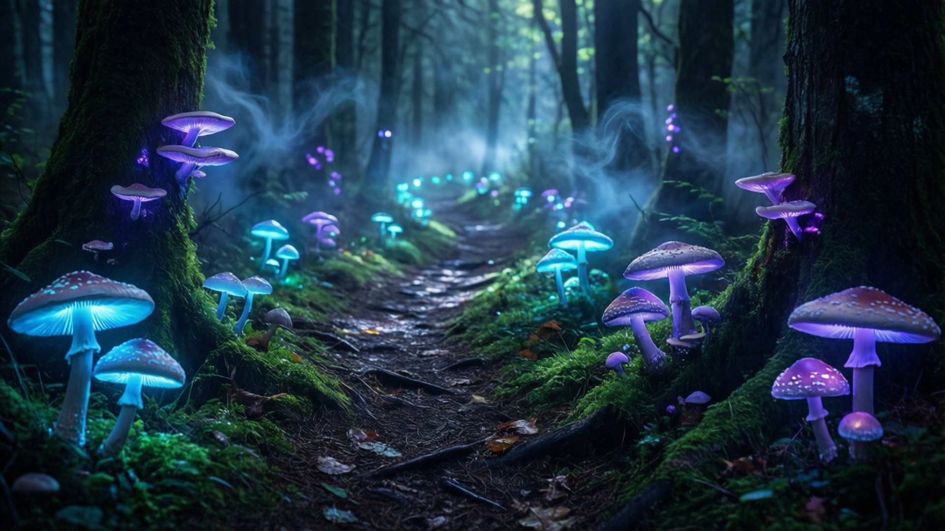 荧光森林小路 壁纸