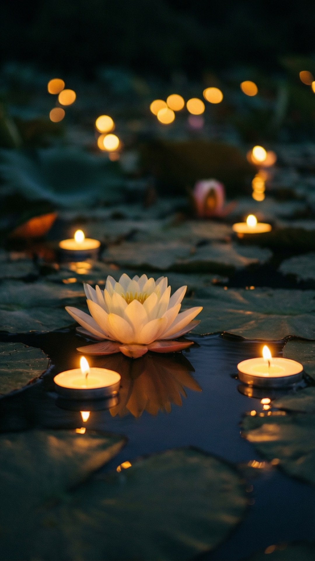 莲花池烛光 壁纸