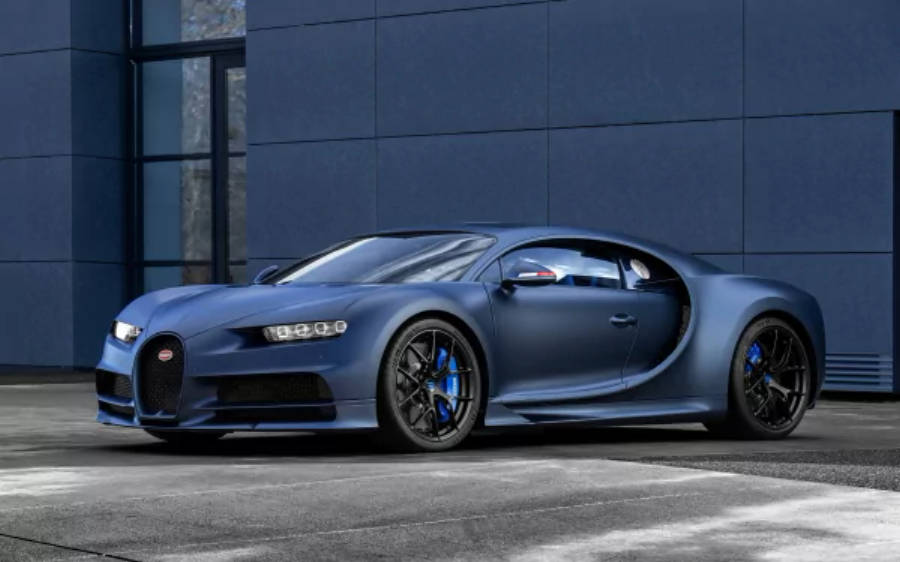 蓝色布加迪Chiron 4K 壁纸