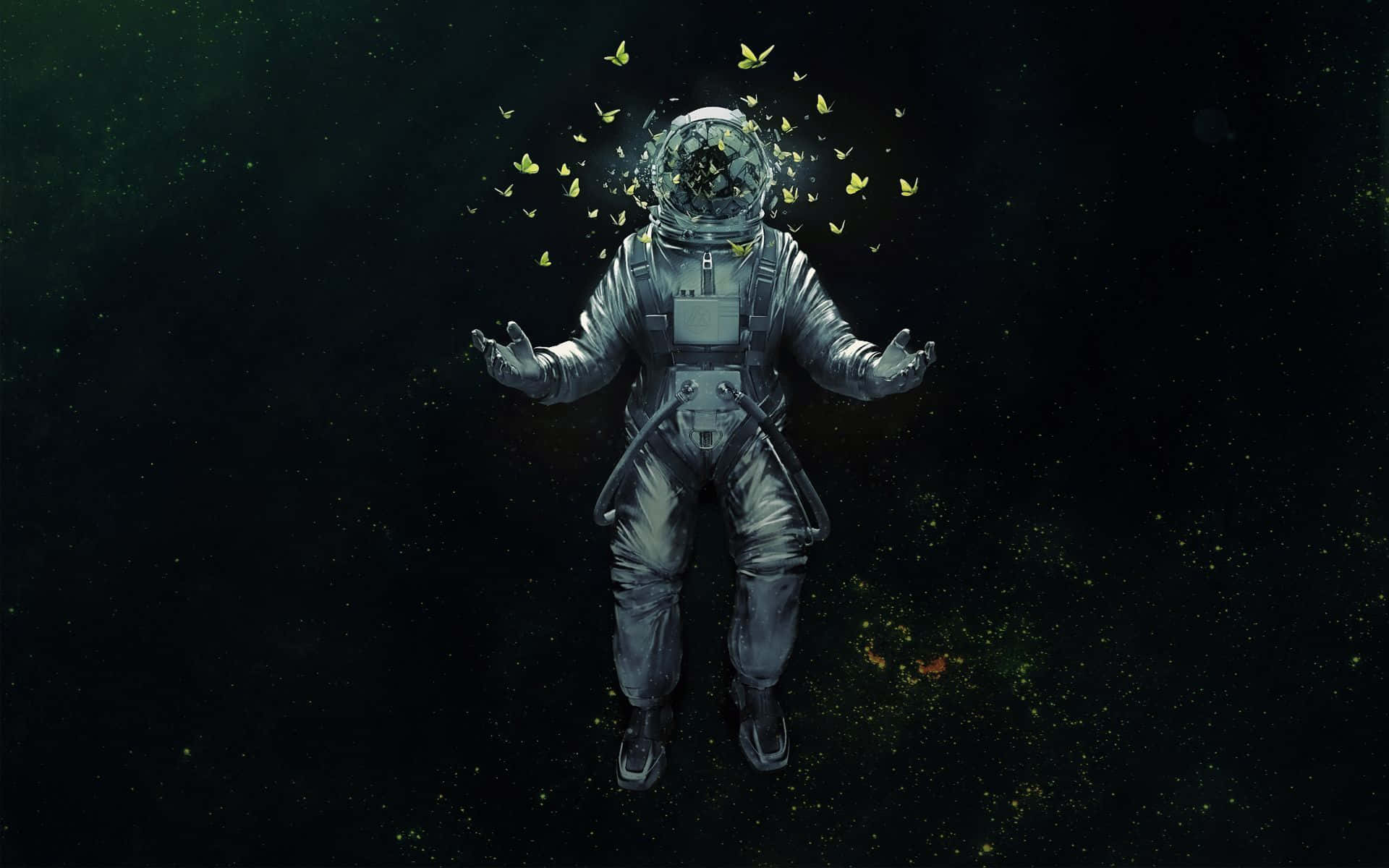 蓝色火焰在浩瀚星海中翩翩起舞 壁纸