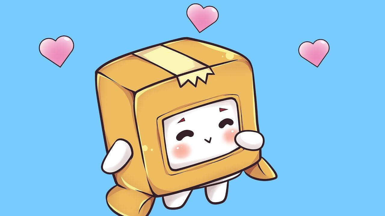 蓝色背景下的可爱LankyBox Boxy 壁纸