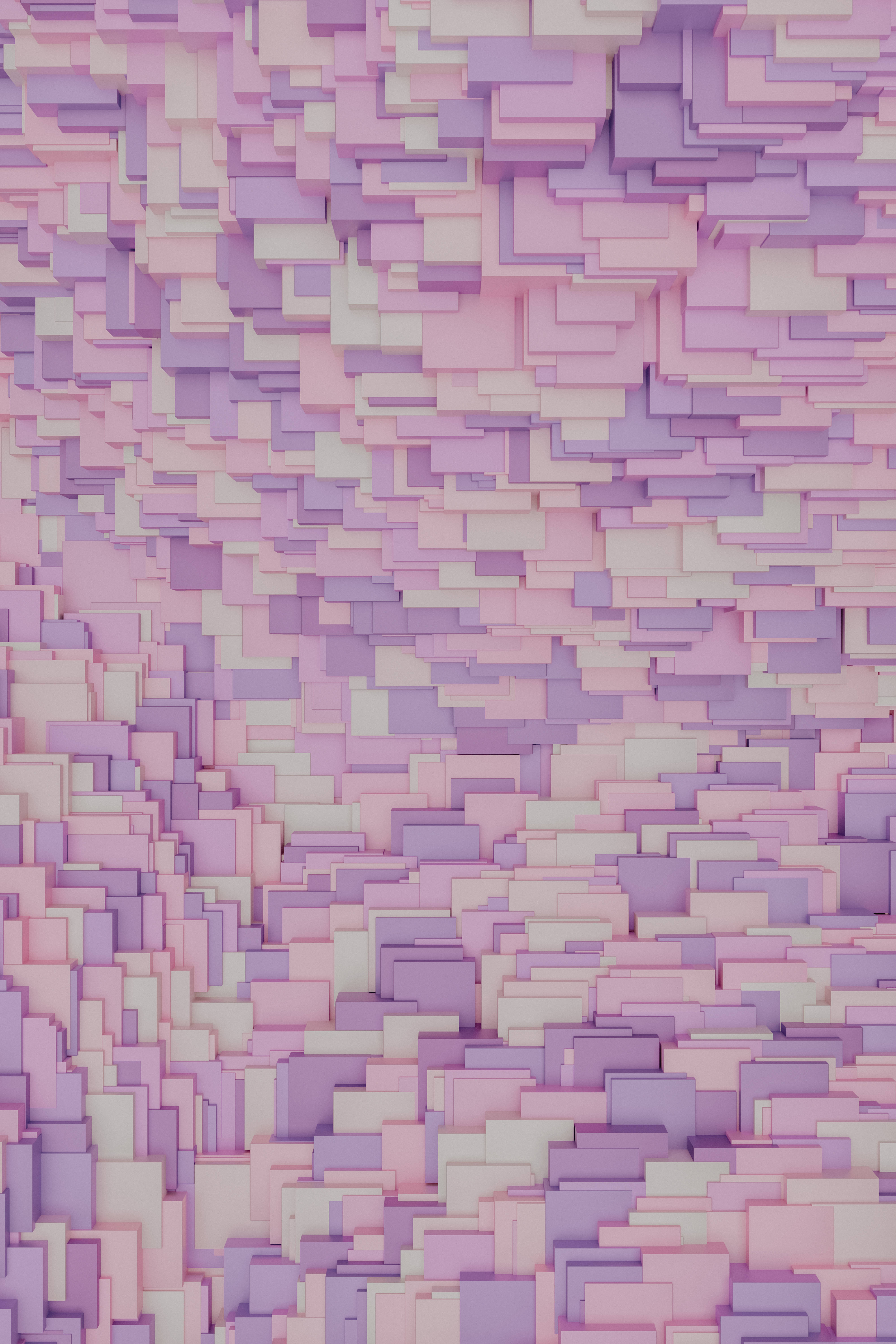 薰衣草美学3D方块纹理 壁纸