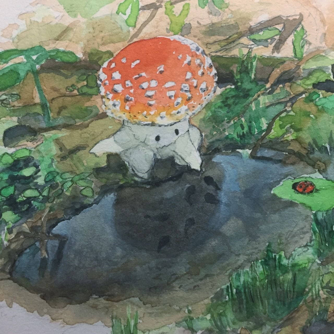蘑菇角色田园风桌面 壁纸