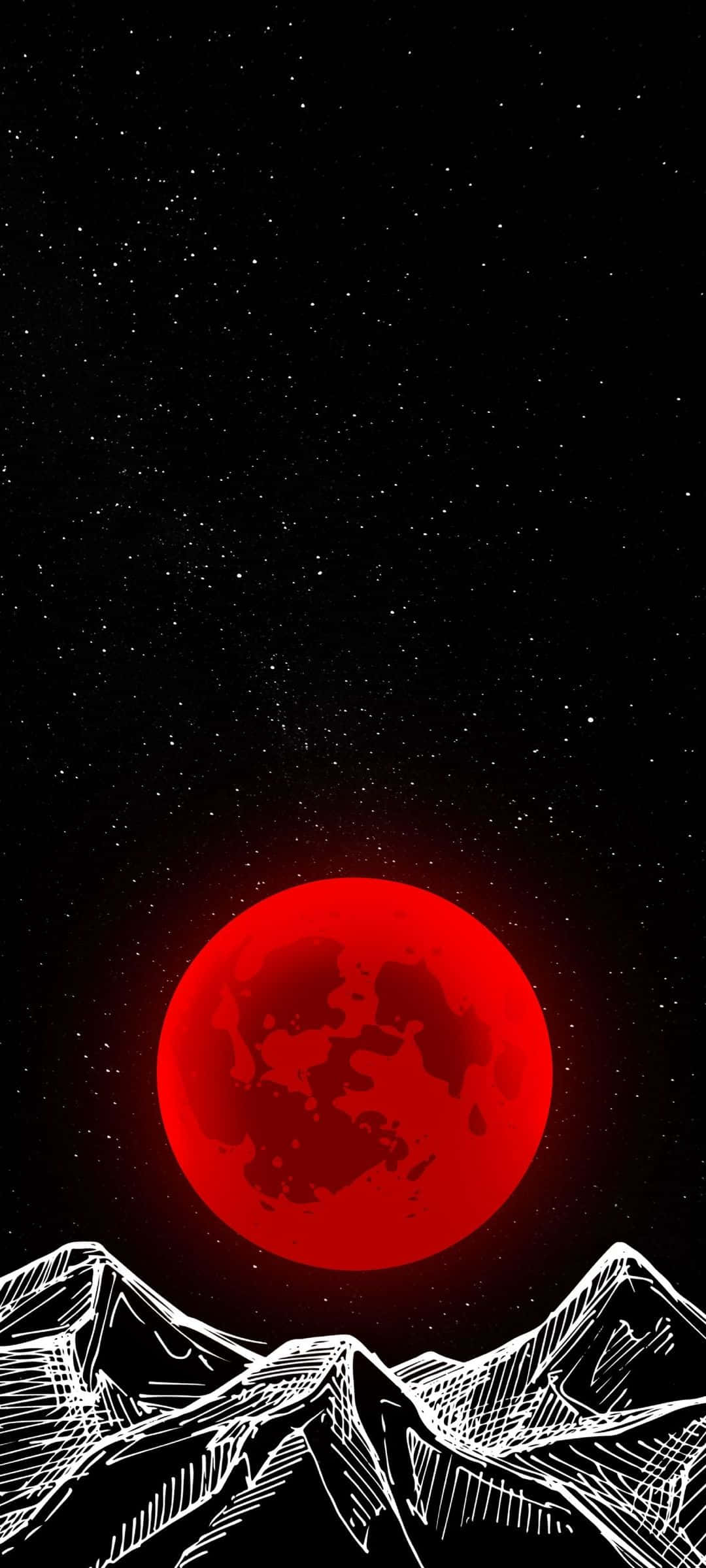 “血月之夜空的壮丽之美” 壁纸