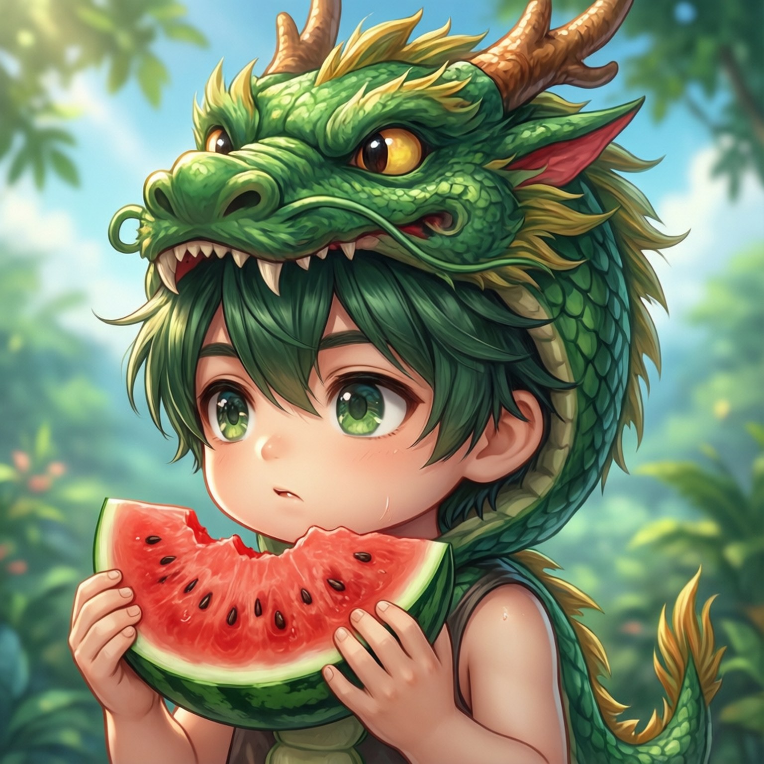 西瓜龙帽 壁纸