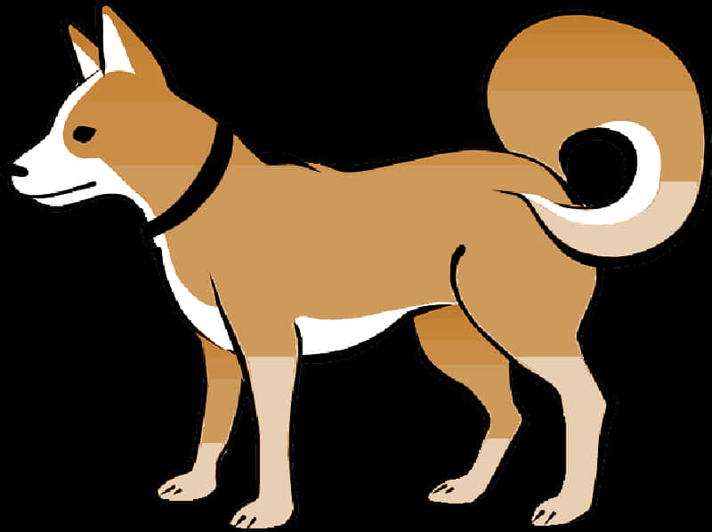 警觉柴犬插画 壁纸