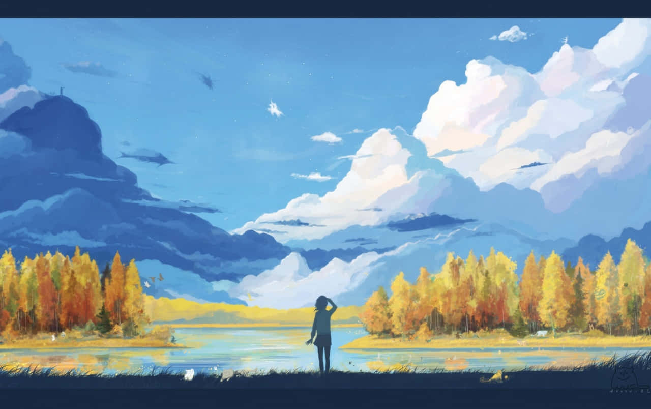 谷歌动漫少女面朝河流