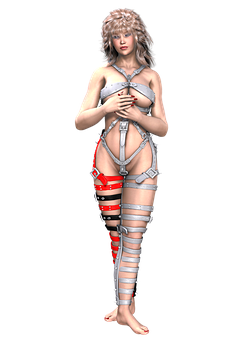 身穿皮革装束的女子 壁纸