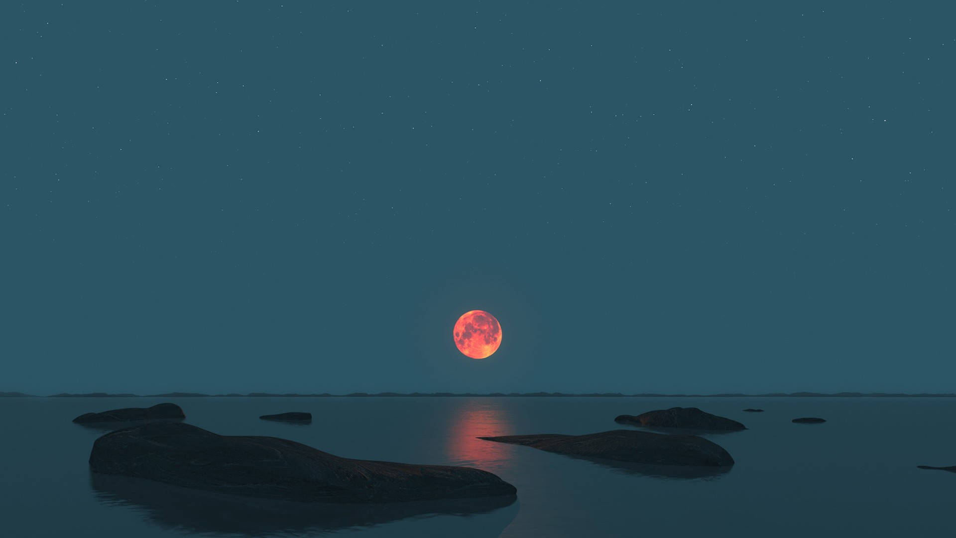 远月夜空 壁纸