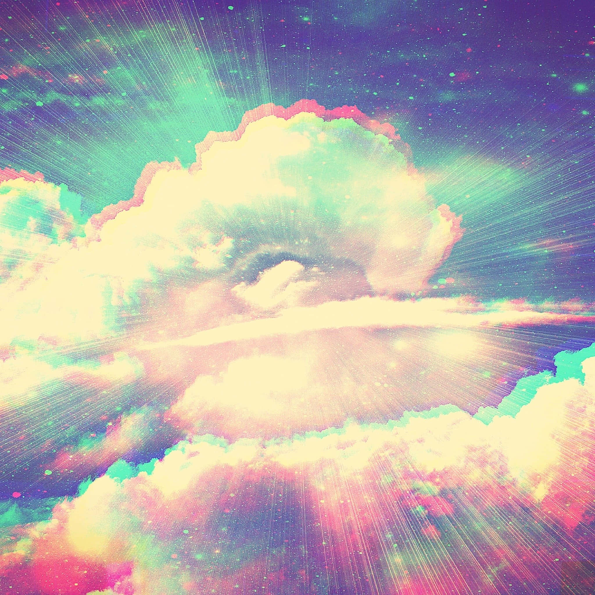 迷幻美学云朵与光晕 壁纸