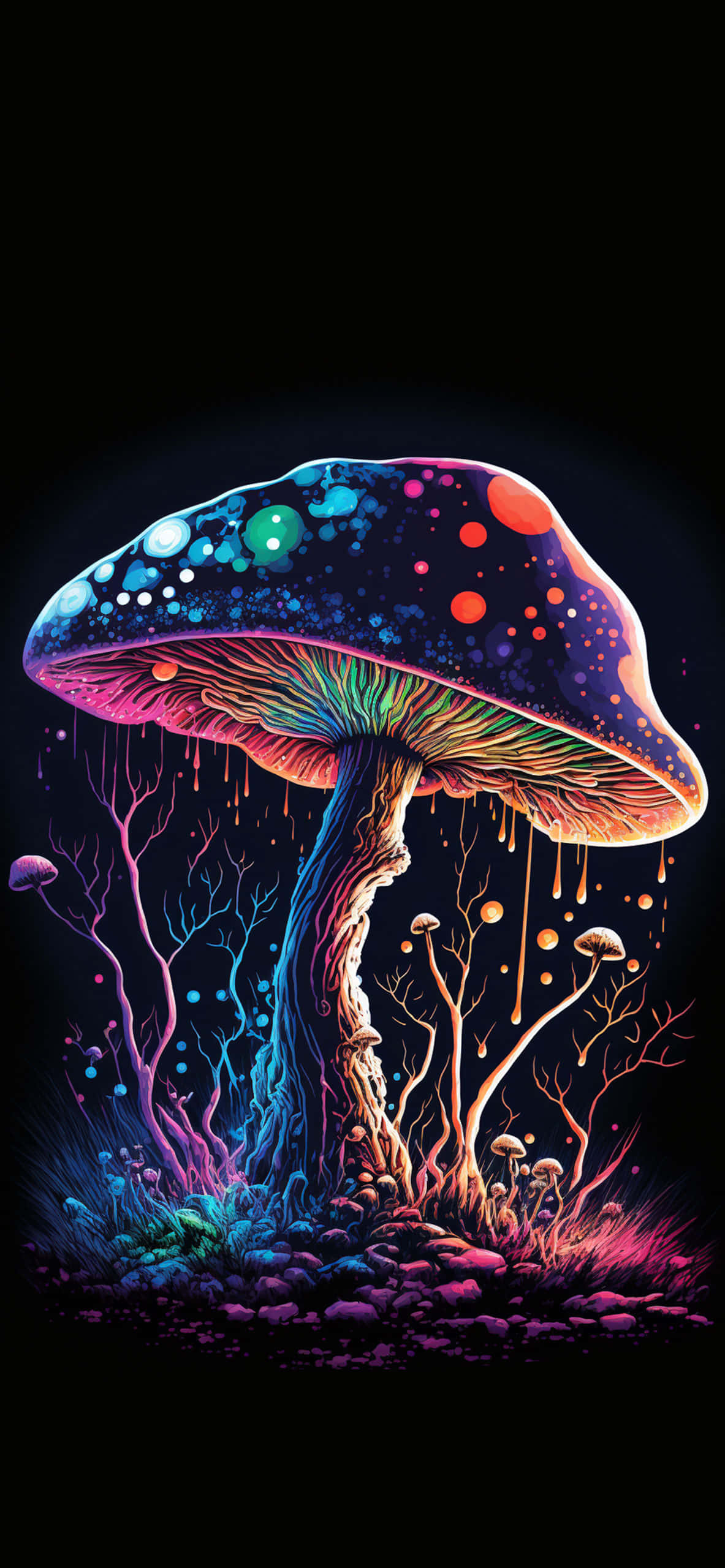迷幻蘑菇背景 壁纸