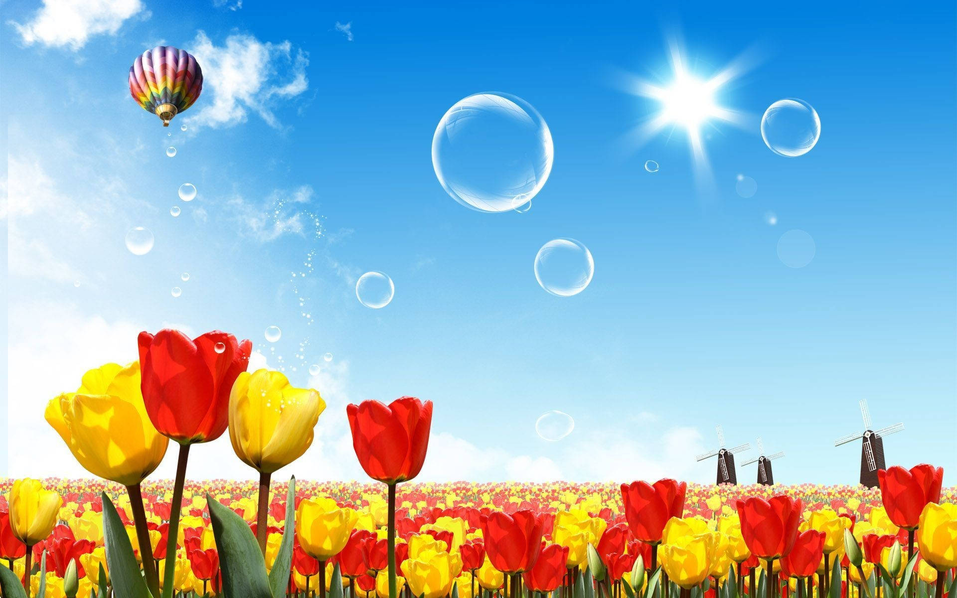 郁金香艺术夏日桌面 壁纸
