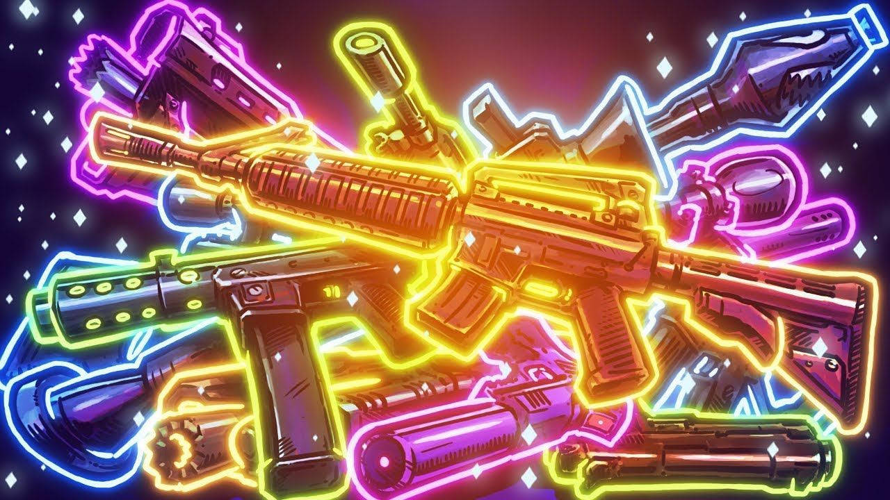 酷炫的《堡垒之夜》发光武器 壁纸
