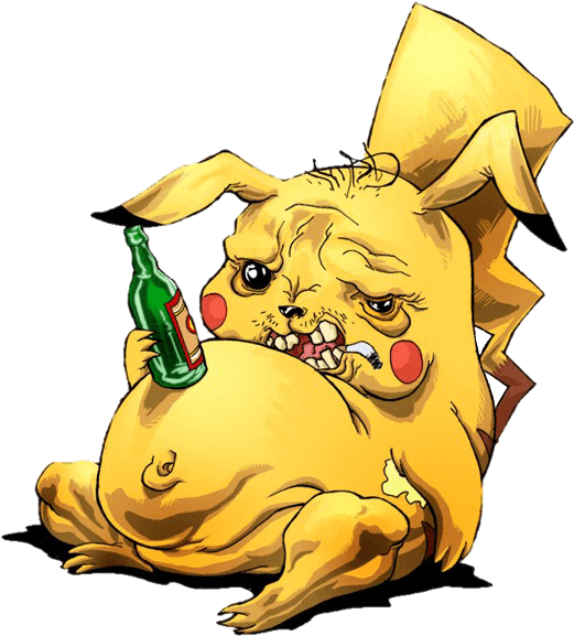 醉酒卡通角色插画 壁纸