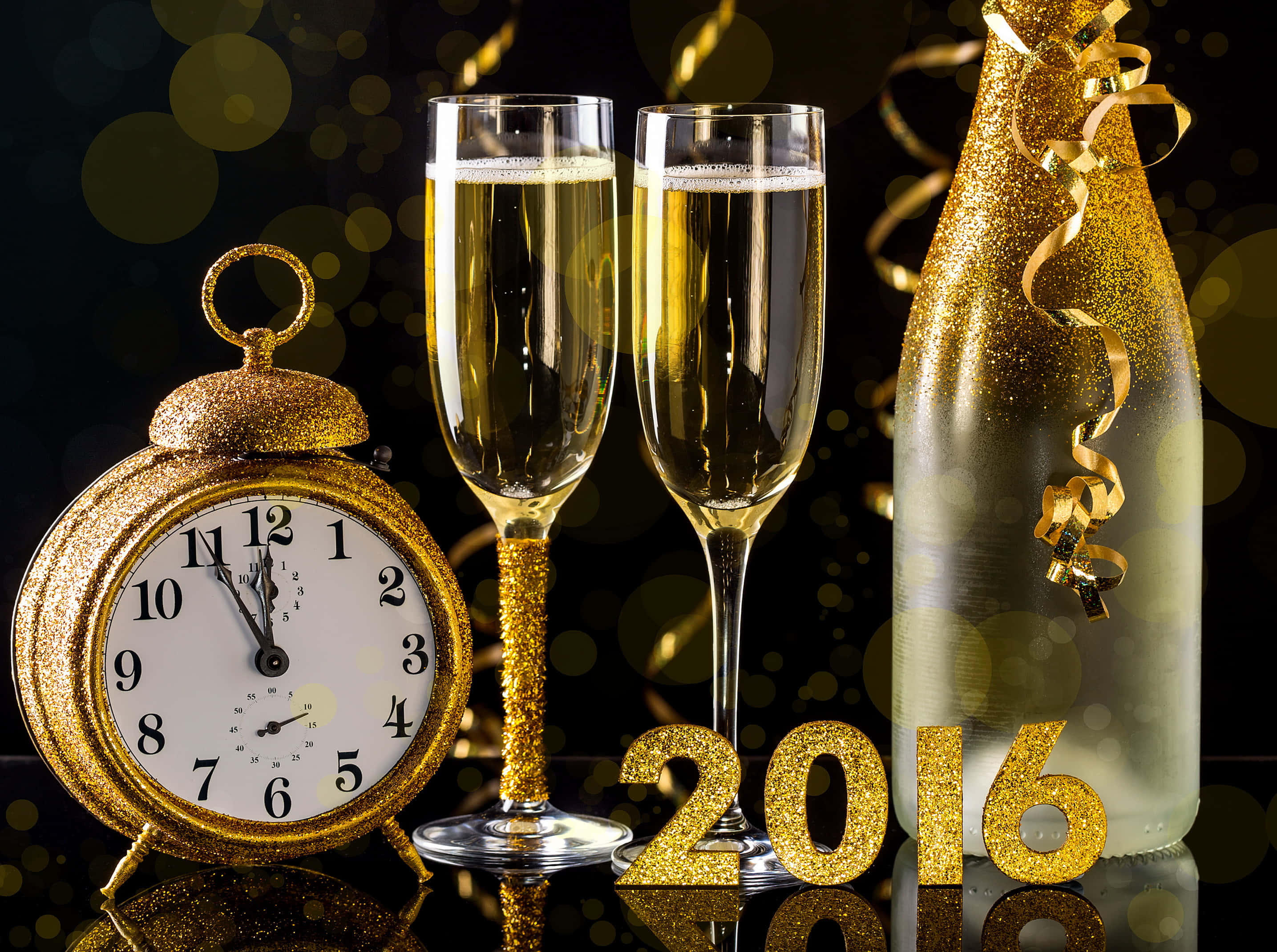 金色新年2016背景 壁纸