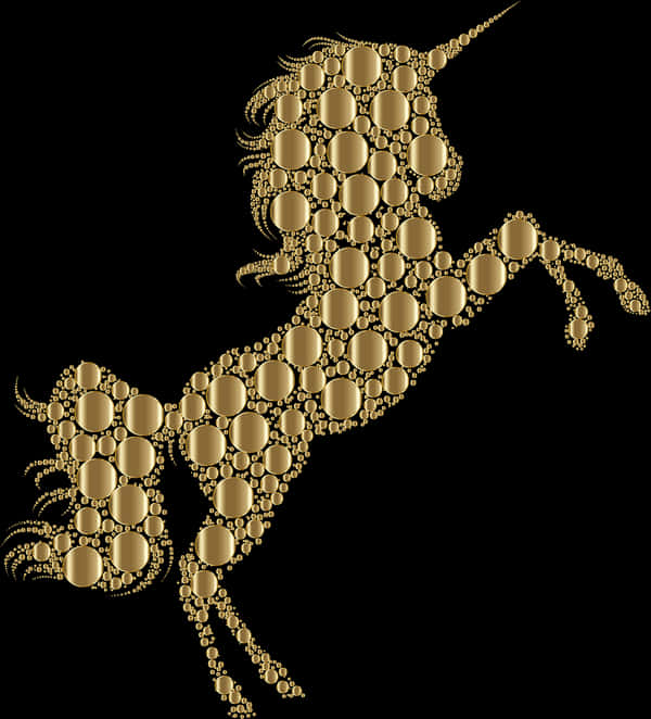 金色独角兽马赛克 壁纸