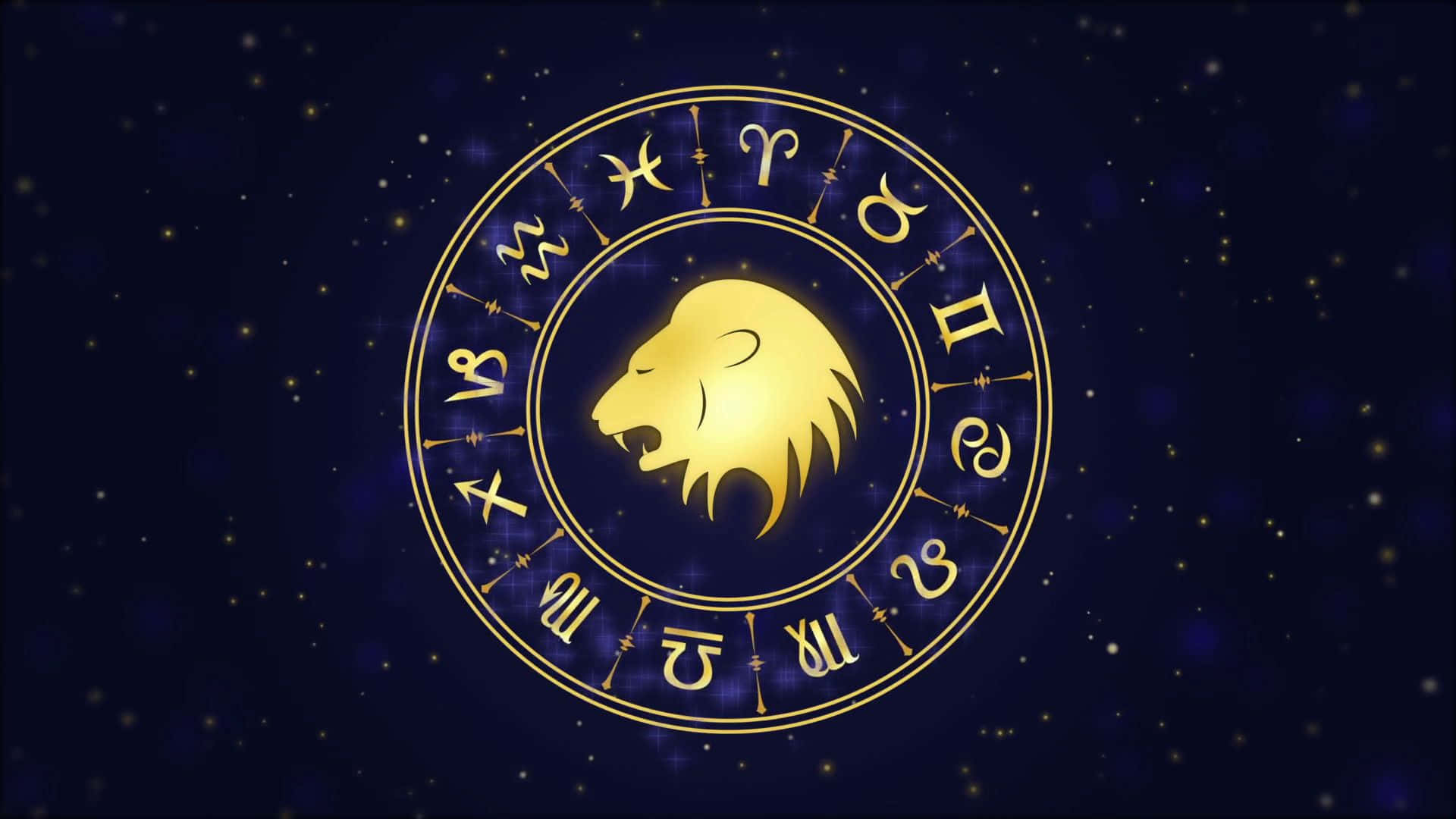 金色狮子座星座轮盘 壁纸