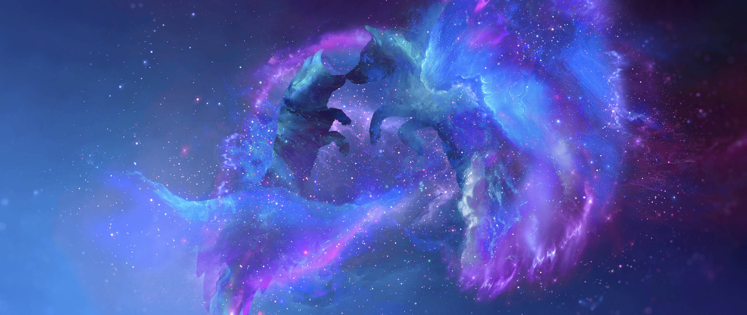银河之狼星空剪影 壁纸
